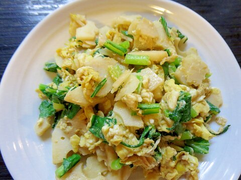 小松菜と蓮根の卵炒め